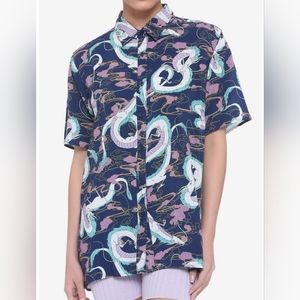 Her Universe Studio Ghibli Spirited Away Haku & Clouds Girls Woven Button-Up